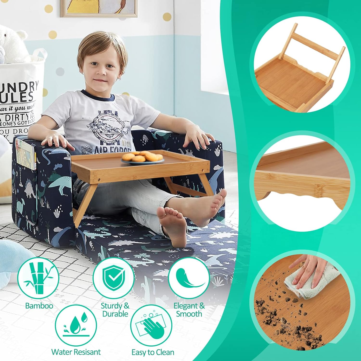 Bed Tray, Table with Folding Legs, Bamboo Breakfast in Bed for TV Table, Laptop Computer Tray -Bamboo Bed Tray, Table with Folding Legs, Bamboo Breakfast in Bed for TV Table, Laptop Computer Tray -Bamboo